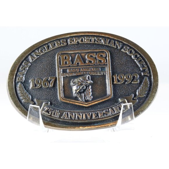 Belt Buckle Bass Anglers Sportsman Society 25th Anniversary 1992 - Picture 1 of 3